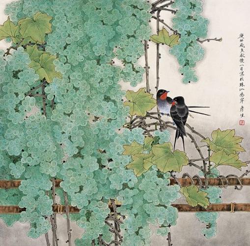 周彦生工笔花鸟作品