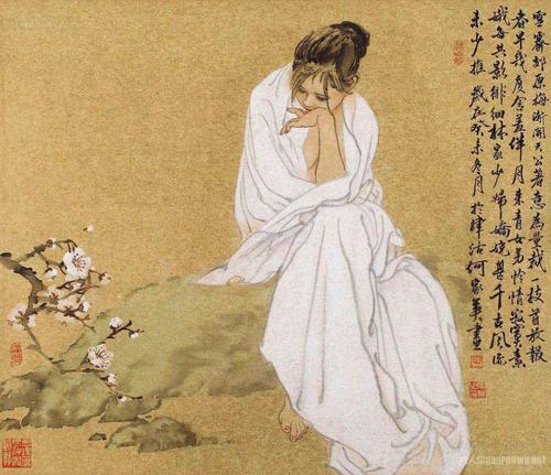 何家英画作《秋暝图》告诉你国画中凸现主宾的重要性