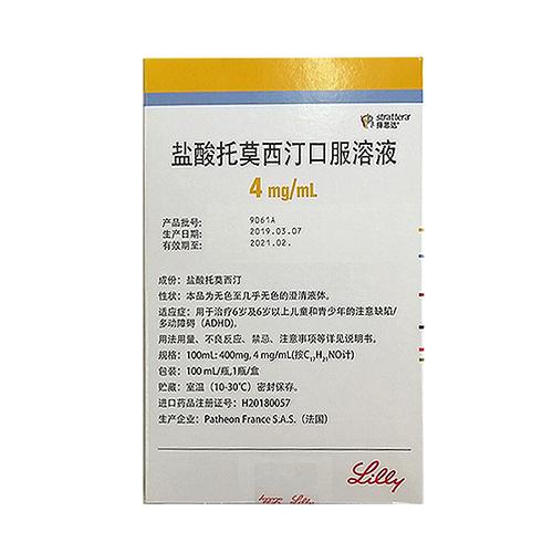 择思达盐酸托莫西汀口服溶液100ml400mg4mgml按c17h21no计
