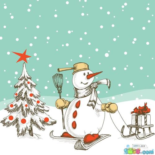 关于 冬天/关于冬天的儿童画图片/圣诞雪人