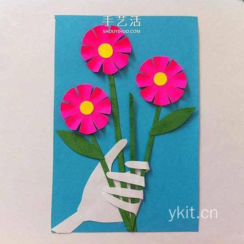 母亲节创意手握花贺卡diy
