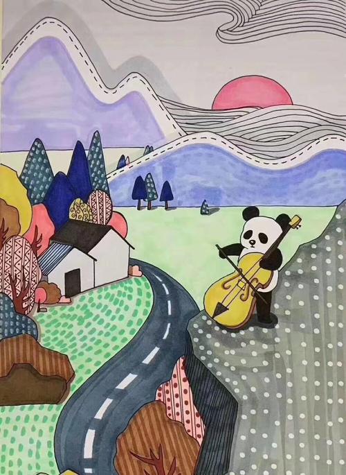 风景,儿童画