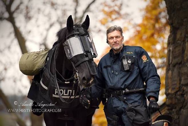 这个#挪威骑警#叫#rolf eriksen# ,他的爱马叫tyr.