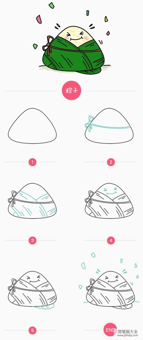 简笔画大全 简笔画教程 图文教程 简笔画图片大全;粽子简笔画;儿童简