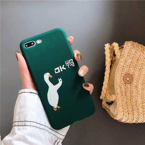 淘宝ins网红超火ok鸭苹果手机壳