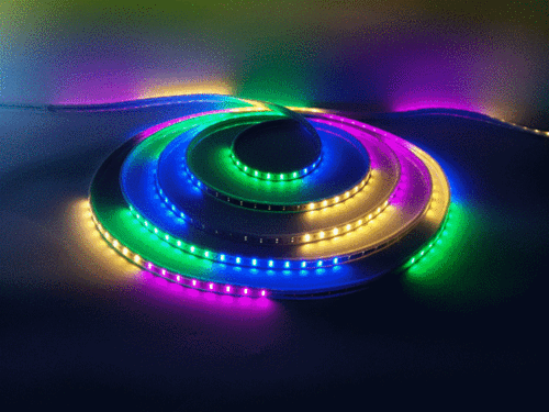 led灯带四彩闪烁跑马流水广告牌软灯条七彩变色户外防水霓虹灯管_5折