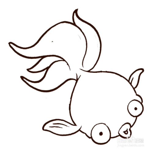 简笔画-如何画金鱼的简笔画