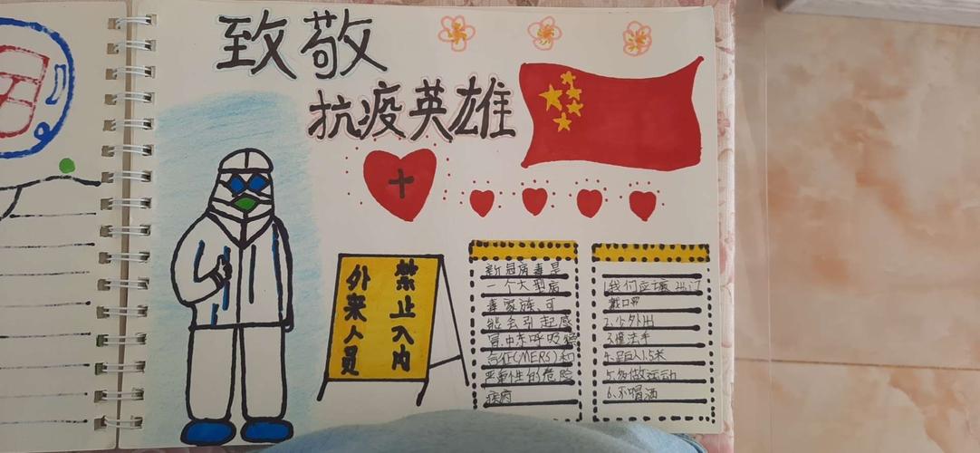 7年5班第三期政治手抄报:珍惜生命 致敬抗疫英雄