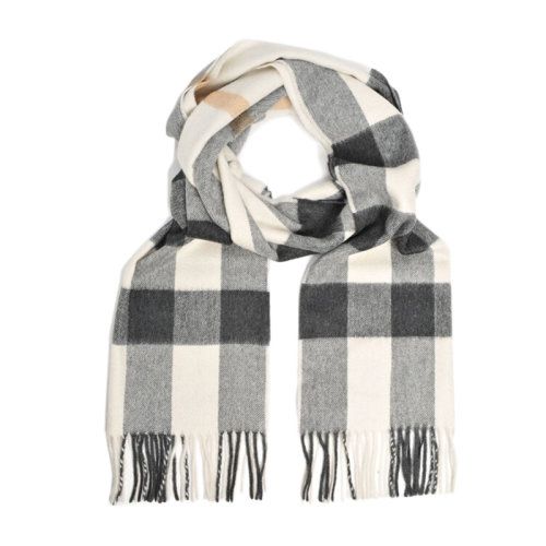 burberry/博柏利 男士烟熏色格纹拉绒羊绒围巾围脖 3786939