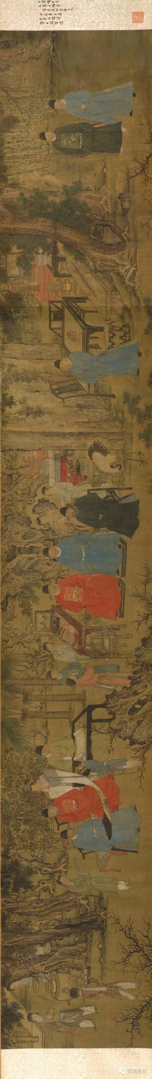 《杏园雅集图》 绢本设色 纵36.6厘米,横204.