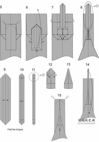 简版眼镜蛇的折法图解 简版眼镜蛇手工折纸教程
