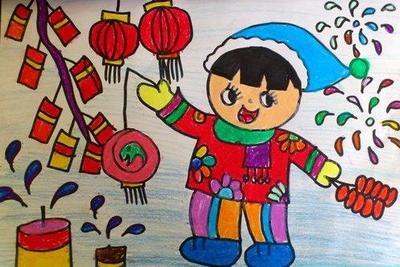 贺新年节日画-查字典幼儿教育网儿童画-45kb