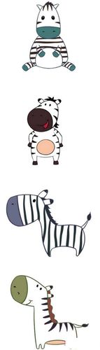 卡通斑马简笔画图片 彩色斑马怎么画简单可爱