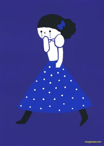 穿着蓝色裙子一直哭一直哭的姐姐要如何画哭泣简笔画大全