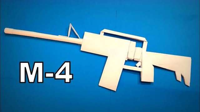 教你折纸m4玩具枪,给孩子们的折纸玩具,拿上它一起玩游戏吧!
