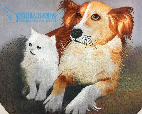 苏绣成品客厅装饰挂画手工刺绣精品小猫卧室苏绣