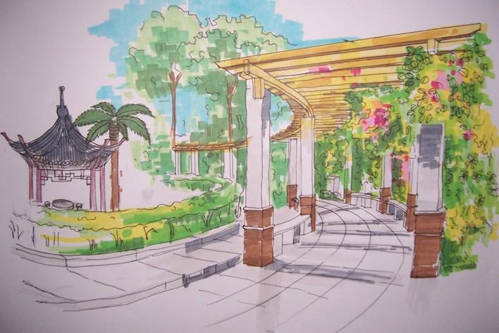 某景观设计全套园建施工图(铺装,围墙,凉亭花架等) 各种室内效果图