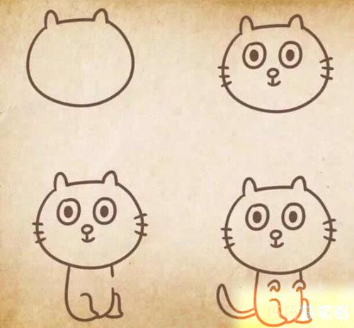 小猫简笔画图片 三种小猫咪的画法步骤图简单可爱