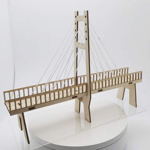 厂家直销小学科技小制作手工diy斜拉桥科学实验教学拼装模型玩具