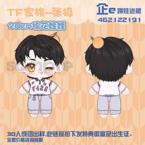tf家族张极20cmq版毛绒公仔原创明星周边张极左航棉花