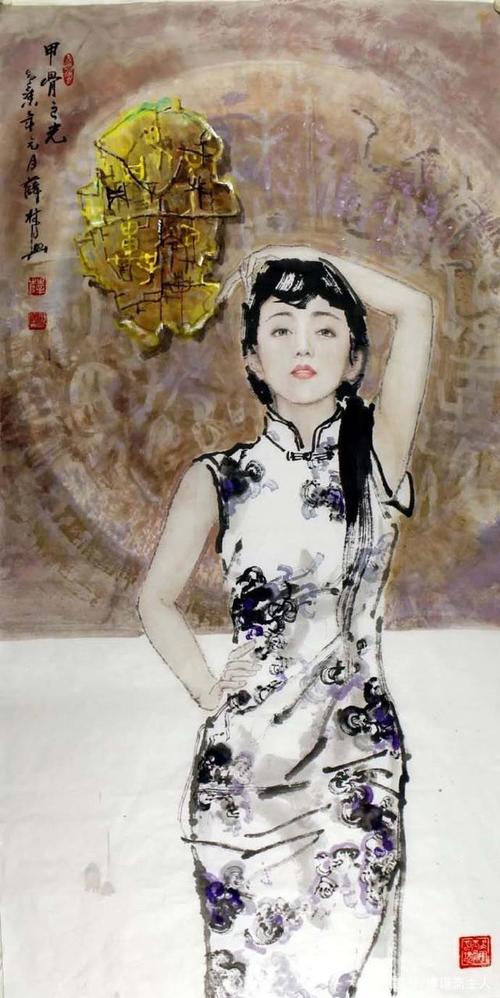 旗袍之美——薛林兴东方女性人物画代表作品欣赏(图)