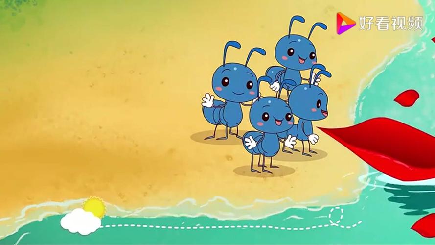 四只小蚂蚁想要过河,它们怎么才能过去呢?