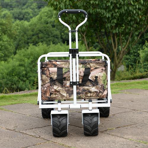 折叠便携沙滩钓鱼车户外野营车超市购物搬运拉杆车手推车家用 红色_ 5