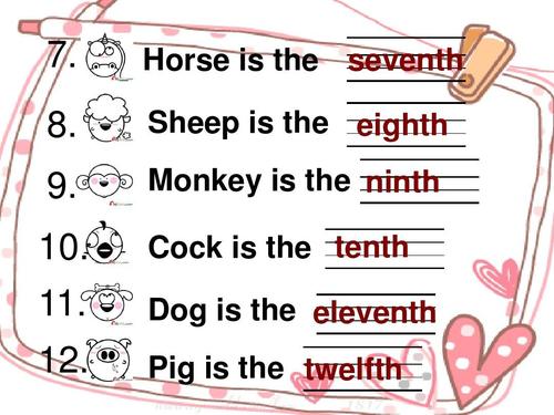 冀教版四年级英语下册unit2lesson10firstsecondthird