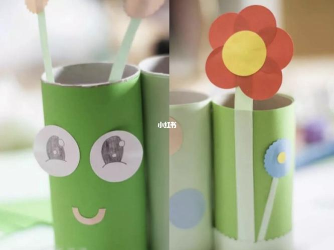 废物利用diy-卫生纸筒制作毛毛虫笔筒_笔筒_diy_卫生纸_手工制作_收纳