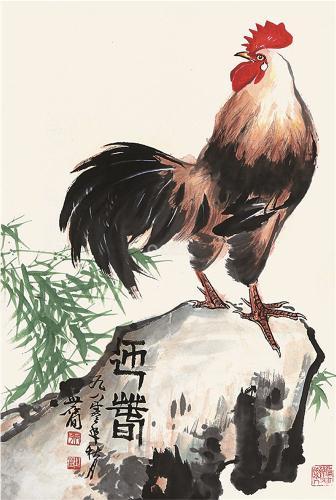张世简 大吉 纸本 立轴