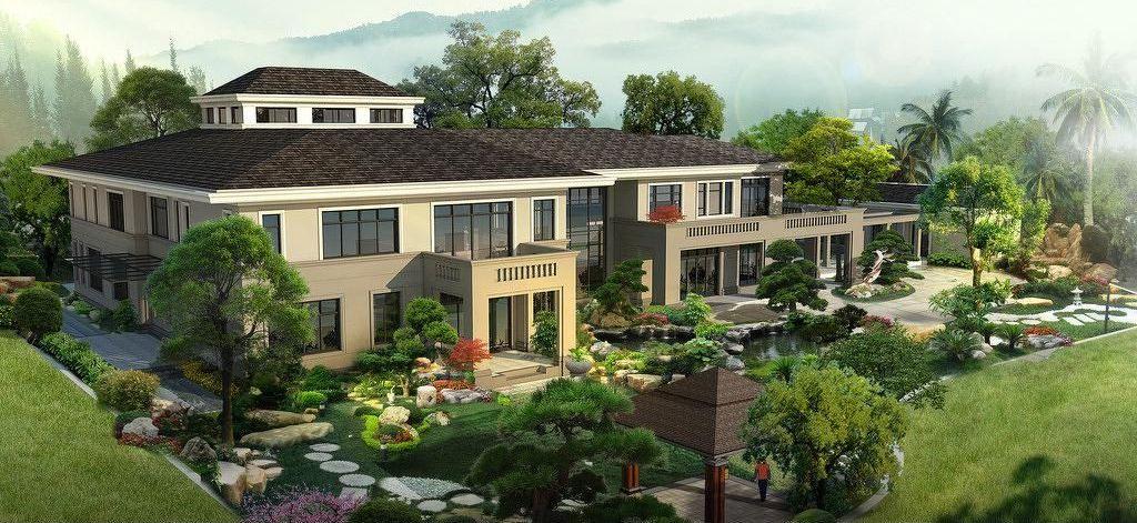 带院子别墅设计案例效果图欣赏