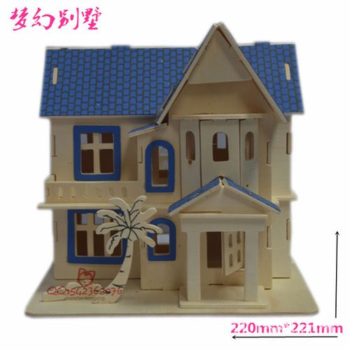 小房子建筑支持混批  益智玩具 儿童拼图 3d木制立体拼图 仿真模型