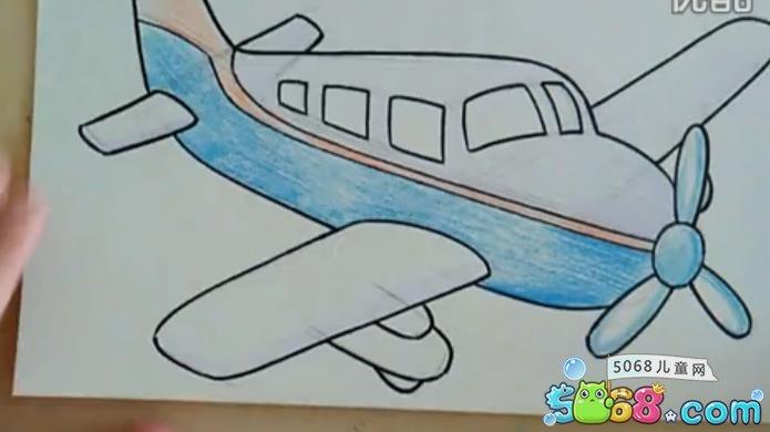 国庆出游坐飞机绘画 飞机蜡笔画教程视频分享(13)