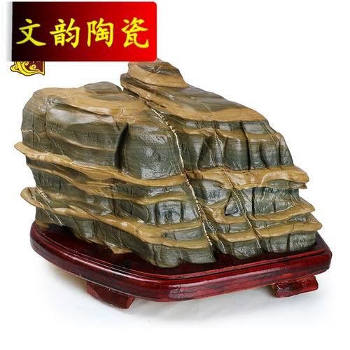 [文韵陶瓷旗舰店] tyg 松花石奇石摆件天然原石观赏石头客厅办公桌