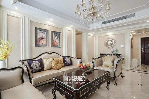 钱江府128方新古典主义风格的沙发背景墙设计