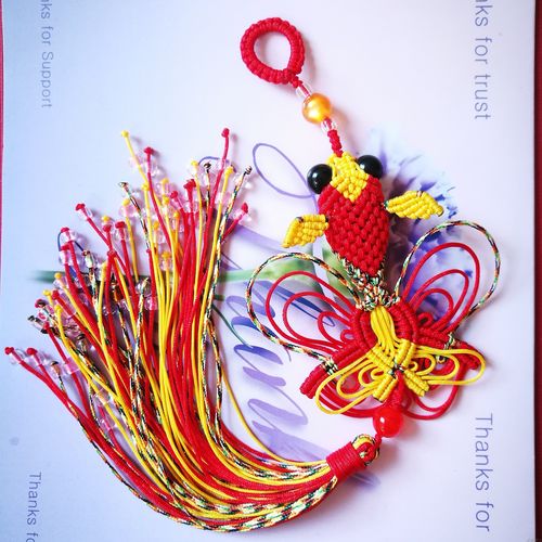 钥匙手工定制编织成品金鱼挂饰中国结