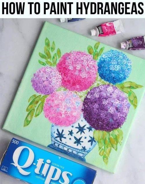 教程丨棉签 气泡纸 教你画绣球(好玩的创意美术)