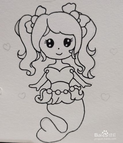 怎样画简笔画——双鱼座美人鱼