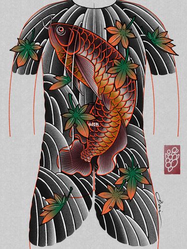 成都纹身|日式风格纹身设计 龙鱼_纹身_设计_cosmo怎么样_纹身也清新