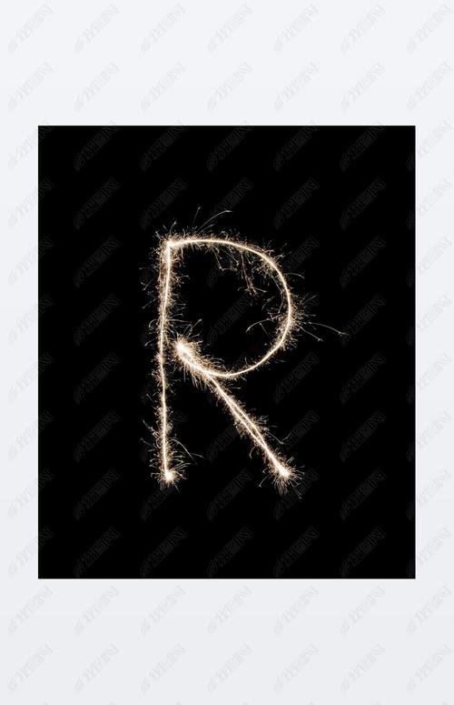 原创在黑色背景上的字母r版权可商用