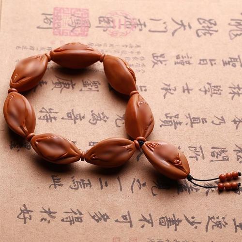 橄榄生命之源手串生命之根之门胡核雕佛珠手链男女手链