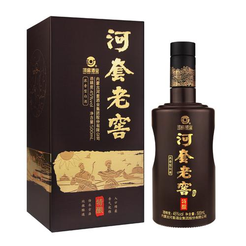 内蒙特产河套老窖特酿45度浓香型纯粮草原白酒500ml*6瓶整箱送礼