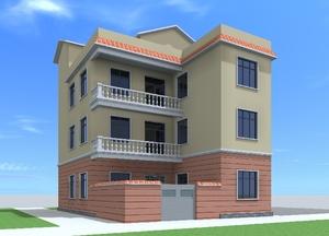 经典大气三层半砖混别墅图纸设计效果图农村三层自建房屋户型设计