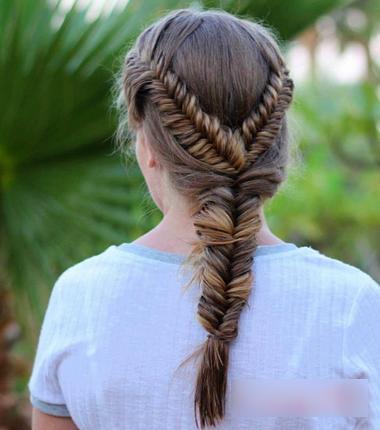 10款鱼骨辫编发马尾盘发的辫法发型