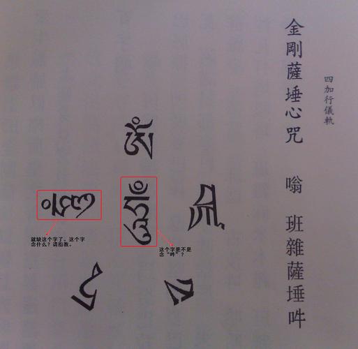 金刚萨埵心咒的藏文