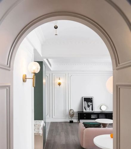 装修效果图丨127㎡舒适北欧风格新房装修拱形门氛围感满满