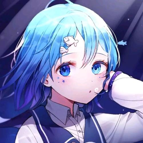 蓝色动漫女生头像上