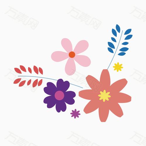卡通花饰  手绘花  图片素材  花  矢量图  春天  唯美花簇  唯美