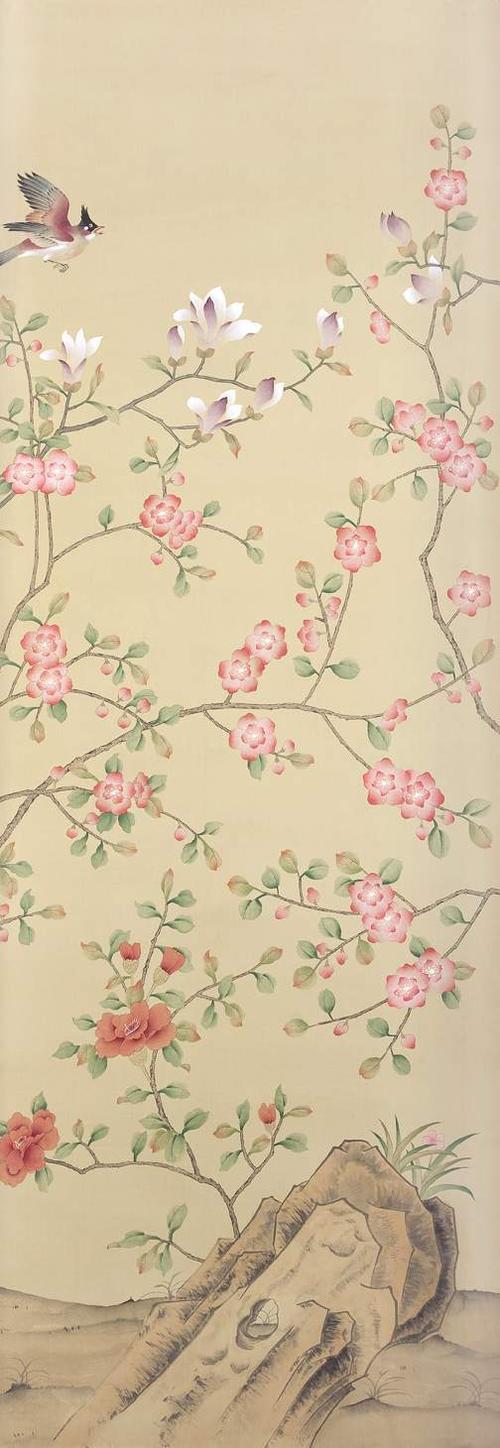 《中式古典花鸟风景图案》#中式# #花鸟# #图案# #墙纸# #花纹# (78