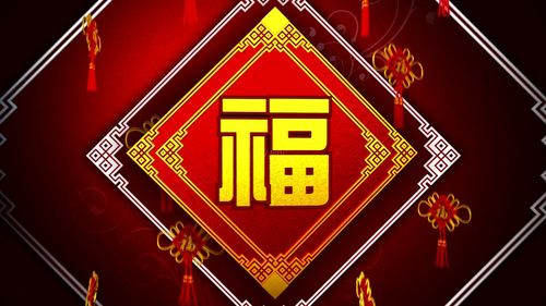 大气春福字新年春节中国结动态背景